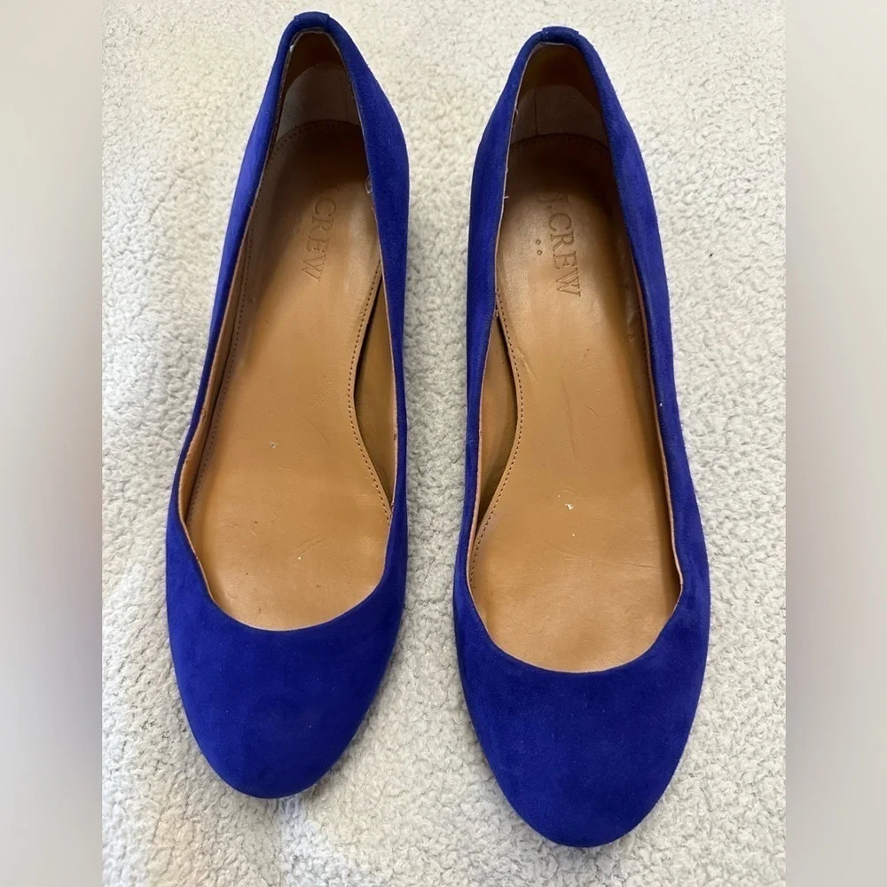 J. Crew Cobalt Blue Suede Ballet Flats